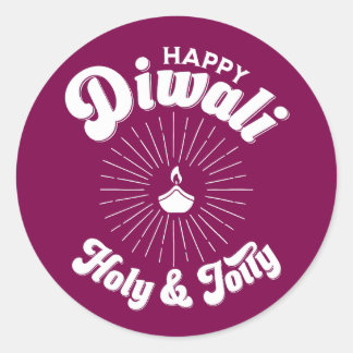 Holy And Jolly Diwali Ronde Sticker