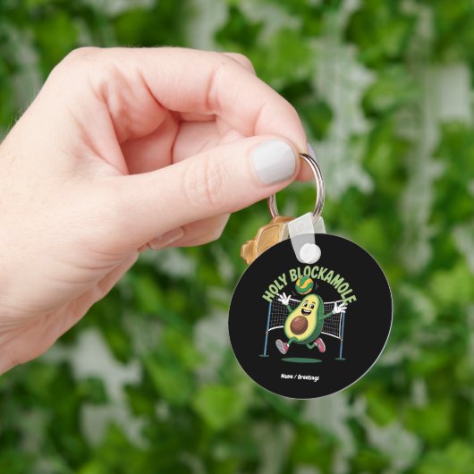 Holy Blockamole Schattige Grappig Volleybal Avocad Sleutelhanger (Hand)