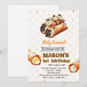 Holy Cannoli birthday party invitation (Devant / Derrière)