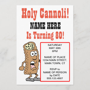 Holy Cannoli wordt 80-feest-uitnodiging Kaart