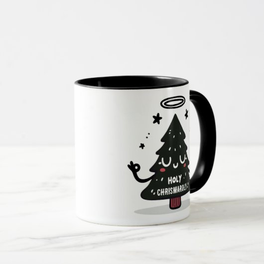 Holy Chrismaroly Mug Cute Floating Christmas Tree (Devant droit)