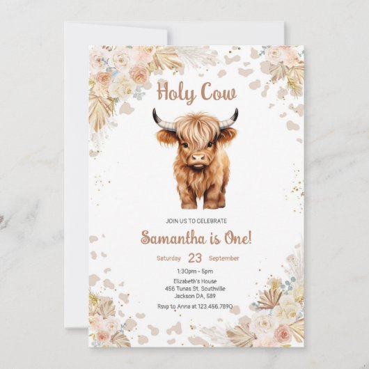 Holy Cow Birthday Invitation (Devant)