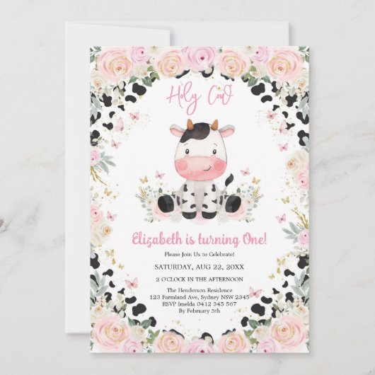 Holy Cow Birthday Invitation (Devant)