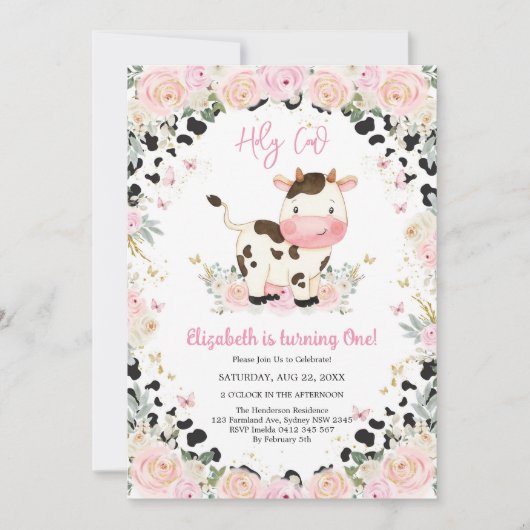 Holy Cow Birthday Invitation (Devant)