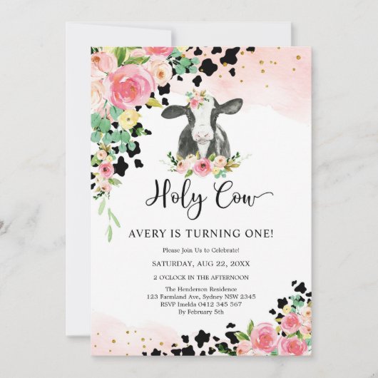 Holy Cow Birthday Invitation (Devant)