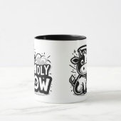Holy Cow Cute Angel Cow Mug – Funny Black & White (Centre)