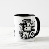 Holy Cow Cute Angel Cow Mug – Funny Black & White  Mok (Voorkant rechts)