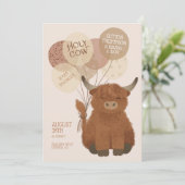 Holy Cow Cute Highlands Invitation Baby shower de  (Debout devant)