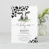 Holy Cow Floral Baby Shower Invitation (Debout devant)