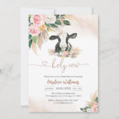 Holy Cow Floral Baby Shower Invitation (Devant)