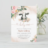 Holy Cow Floral Baby Shower Invitation (Debout devant)