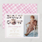 Holy Cow Girl 1st Birthday Photo Invitation (Devant / Derrière)
