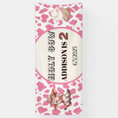 Holy Cow I'm Two Cow Print Anniversaire Bannière (Vertical)