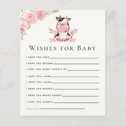 Holy Cow It's a Girl Cute Cow Baby shower (Voorkant)