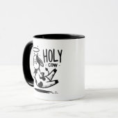 Holy Cow Meditating Mug – Floating Cow Funny Pun  Mok (Voorkant links)