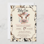 holy cow party invitations 2nd birthday cow party  (Devant)