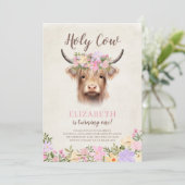 Holy Cow Pretty 1st Birthday Party Invitation (Debout devant)