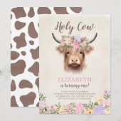 Holy Cow Pretty 1st Birthday Party Invitation (Devant / Derrière)