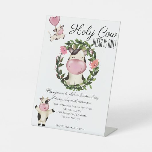 Holy Cow! Reclamebord Met Voetstuk (Voorkant)