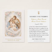 Holy Family Catholic Wedding Prayer Cards (Devant & derrière)