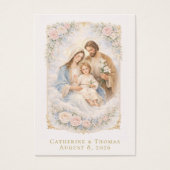 Holy Family Catholic Wedding Prayer Cards (Devant)