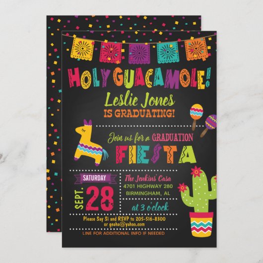 Holy Guacamole Afstuderen Uitnodiging - Pinata (Voorkant / Achterkant)