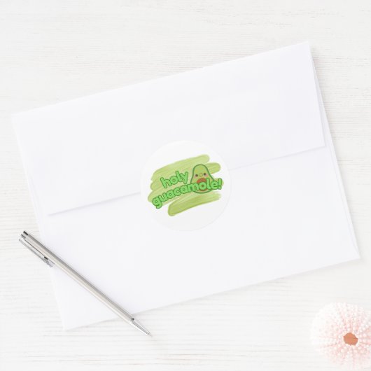 "Holy Guacamole" Avocado Sticker Cute (Enveloppe)