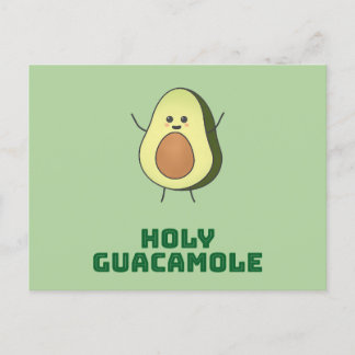 Holy guacamole - cute and happy kawaii avocado briefkaart