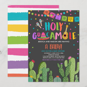Holy Guacamole Fiesta Baby shower Cactus Kaart
