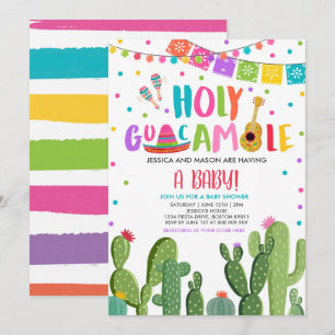 Holy Guacamole Fiesta Baby shower Cactus Kaart