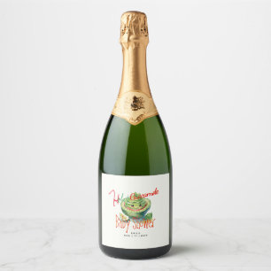Holy Guacamole Fiesta Baby shower CUSTOM Sparkling Wijnetiket