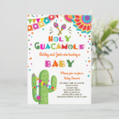 Holy Guacamole Fiesta Baby shower nodigen Mexicaan Kaart (Staand voorkant)