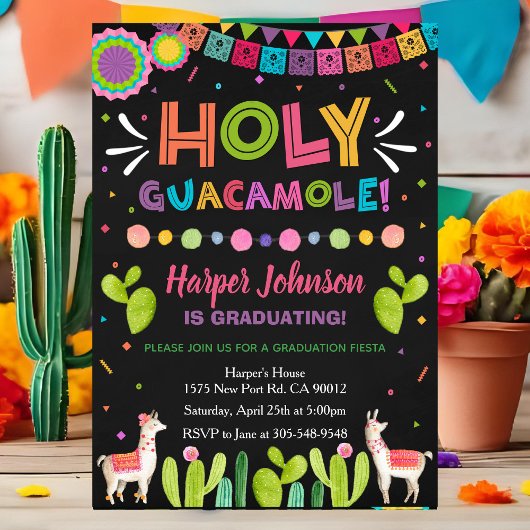 Holy Guacamole Graduation Party Invitation