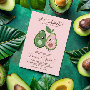 Holy Guacamole Roze Avocado Baby shower Kaart