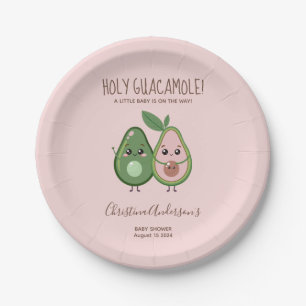 Holy Guacamole Roze Avocado Baby shower Papieren Bordje