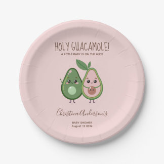 Holy Guacamole Roze Avocado Baby shower Papieren Bordje