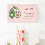 Holy Guacamole Roze Avocado Baby shower Spandoek (Insitu)