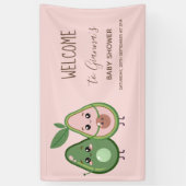 Holy Guacamole Roze Avocado Baby shower Spandoek (Verticaal)