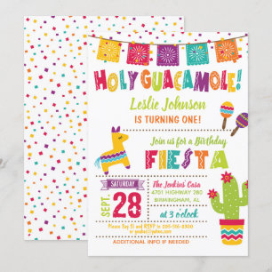 Holy Guacamole Verjaardag Fiesta Uitnodiging - Kin