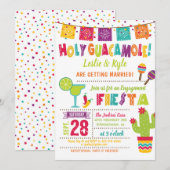 Holy Guacamole Verloving Fiesta Invitation White Kaart (Voorkant / Achterkant)