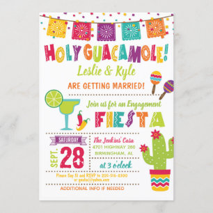 Holy Guacamole Verloving Fiesta Invitation White Kaart