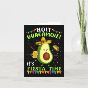 Holy Guacamole zijn Fiesta Time T Shirt voor manne Kaart