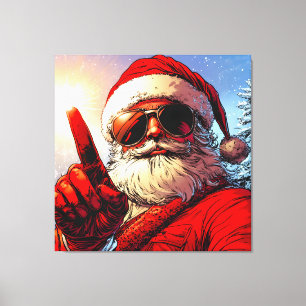 Holy Jolly Santa Divine Glow Canvas Afdruk