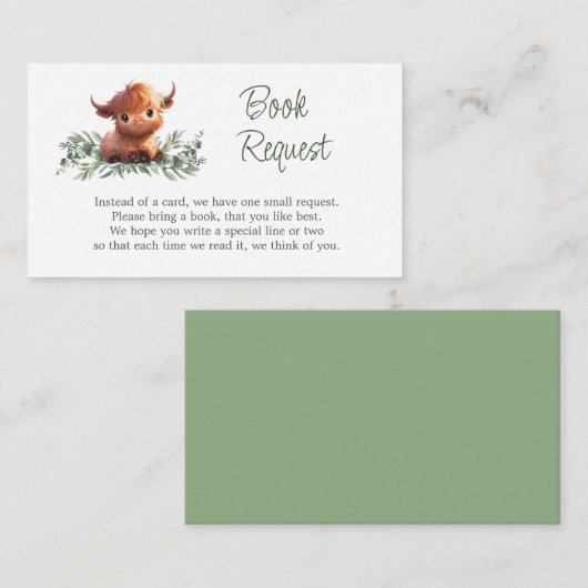 HOLY KOE BOOK REQUEST Enclosure Kaart (Voorkant / Achterkant)