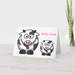 HOLY KOE Cartoon Pink Nose Koe Funny Animal Kaart