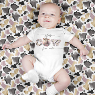 Holy Koe Ik ben Schattige Pink Baby Girl Bodysuit