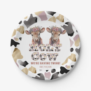 Holy Koe Twins Baby shower Borden Papieren Bordje