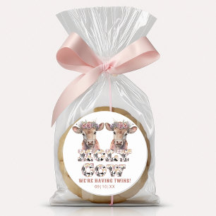 Holy Koe Twins Baby shower voor Sticker