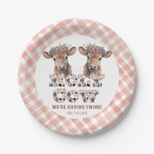Holy Koe Twins Rustic Baby shower Borden Papieren Bordje