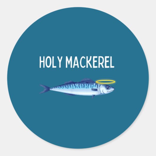 Holy Mackerel Funny Mackerel Lover Funny Saying  Ronde Sticker (Voorkant)